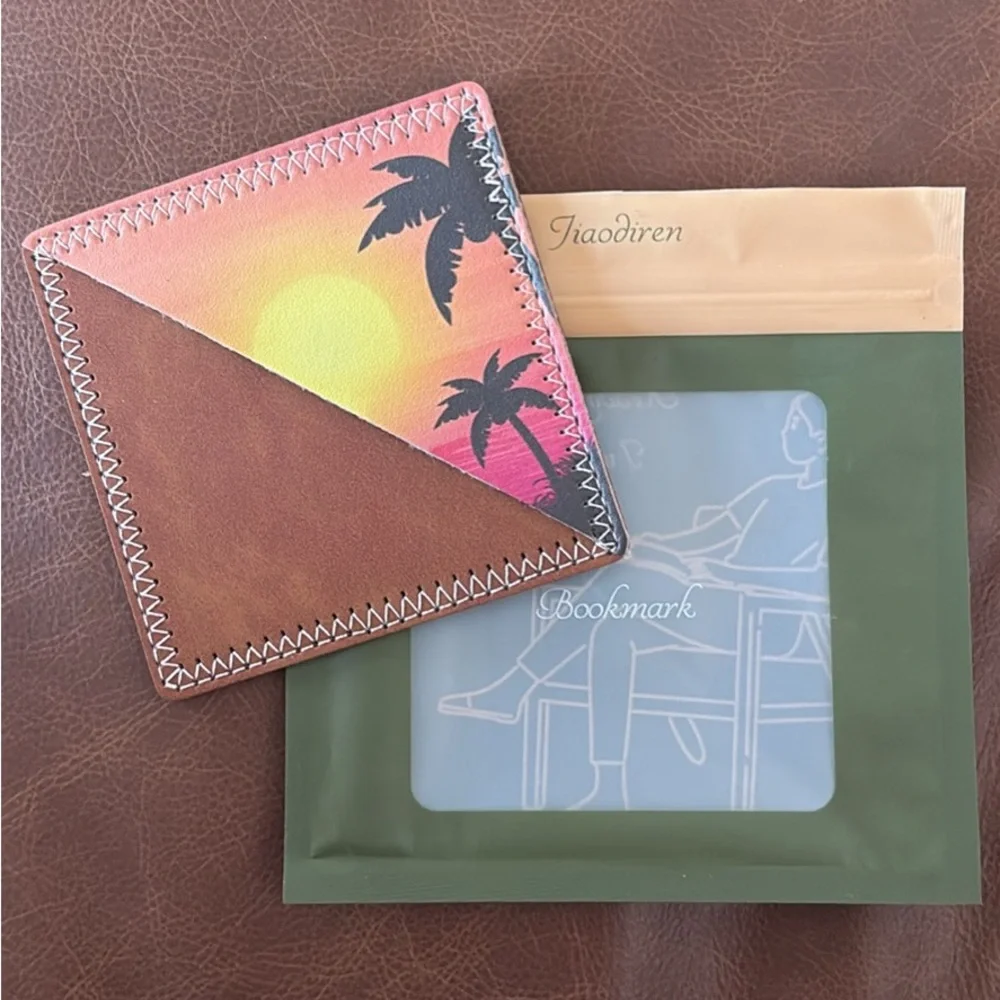 Sunset Palm Tree Corner Bookmark
